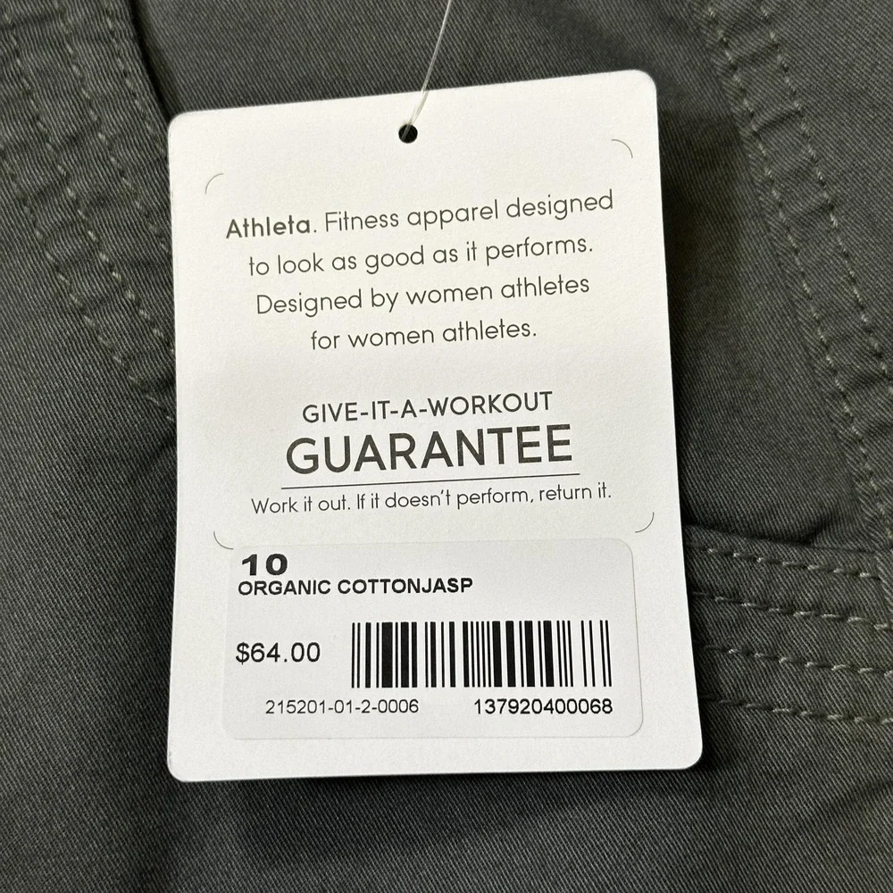 Athleta Skirt Womens 10 Green Organic Cotton Stretch Utility‎ Adjustable Pockets